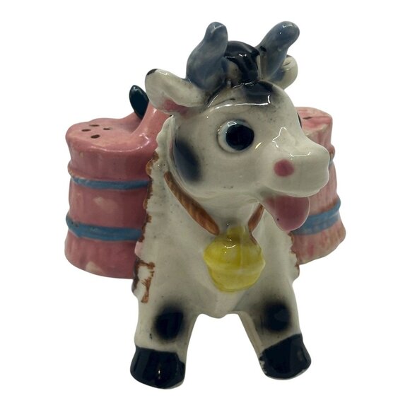 Hand-Painted Ceramic Cow Salt & Pepper Shakers Vintage Collectible 1950s Style - Picture 2 of 11